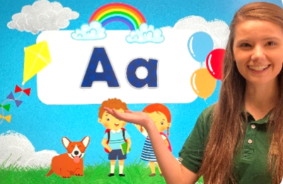 GLEC teacher teaching the alphabet